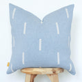 Lumi Living 100% Cotton Knitted Soft Modern Geometric Dash Lines Throw Pillow Cover 18x18 (Blue or Mustard Yellow)